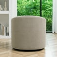 thumbnail image 3 of 32" Wide Modern Boucle Swivel Barrel Chair, No Assembly Round Upholstered Swivel Accent Armchair for Living Room, Bedroom, Office (Oatmeal), 3 of 11