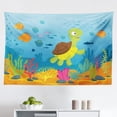 thumbnail image 1 of Deep Sea Tapestry, Undersea World with a Ship Wreck and Different Inhabitants or Elements, Fabric Wall Hanging Decor for Bedroom Living Room Dorm, 2 Sizes, Cobalt Blue Multicolor, by Ambesonne, 1 of 1