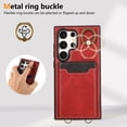 thumbnail image 3 of Allytechgroup RFID Blocking PU Leather Flip Wallet Cell Phone Case with Lanyard for Samsung Galaxy A05, Red, 3 of 7