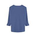 thumbnail image 5 of Kagetolytai Shirts for Men Designer Spring Summer Men's Casual Cotton Linen Solid Color Long Sleeve Shirts Loose Shirts Shirts Dark Blue 3X, 5 of 5
