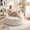 White, variant on LJAN 55.5" Oversized Round Chaise Lounge Chair Indoor with Stainless Steel Cup Holders, Modern Upholstered Corduroy Cloud Boneless Chair, Deep Seat Circle Floor Sofa for Living Room, No Assembly