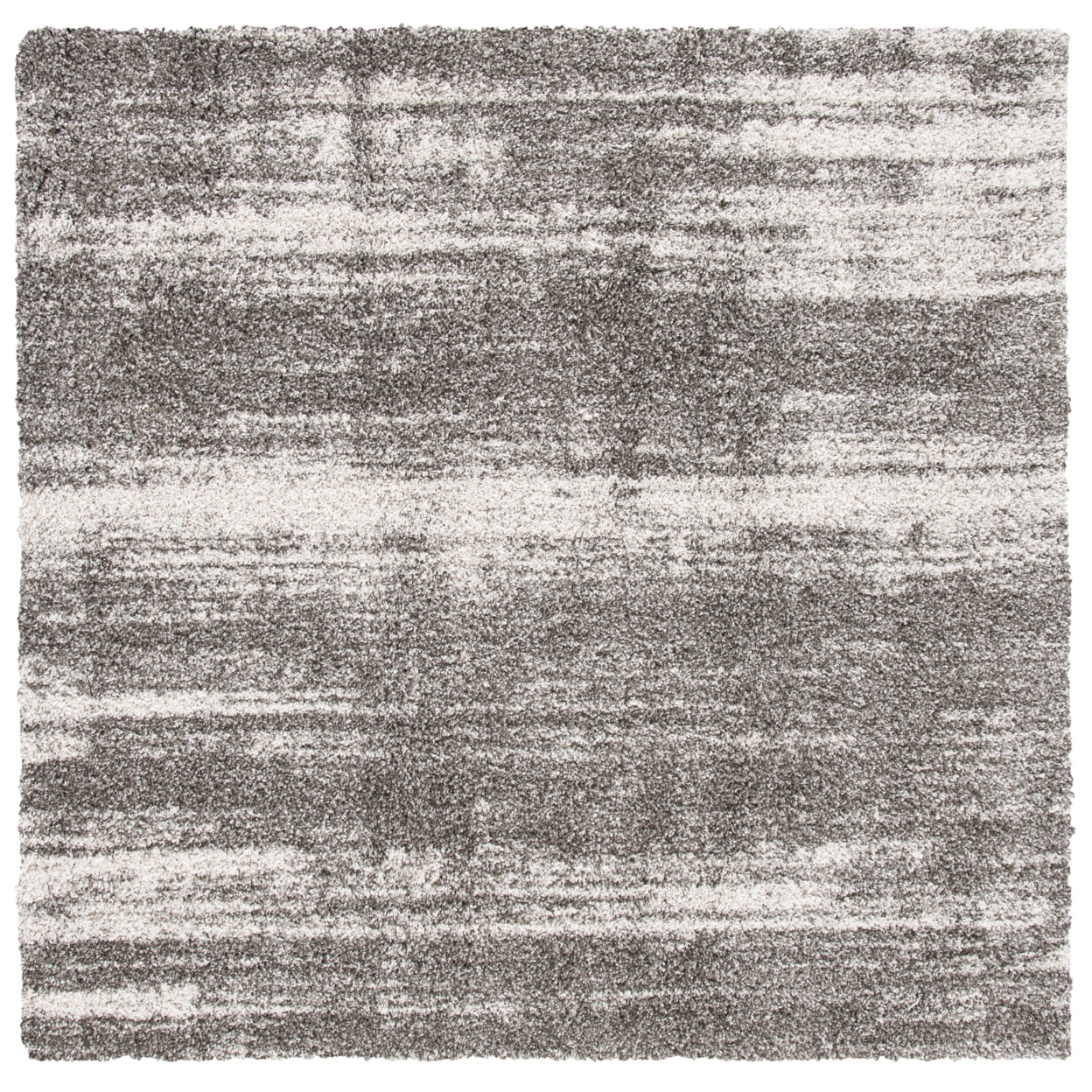 SAFAVIEH Milan Harlow Solid Plush Shag Area Rug, Dark Grey, 3' x 3' Square