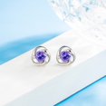 thumbnail image 1 of ATHENA Joyería Moissanite Mujeres Original 925 Perla Pendientes De Plata Diamante Stud M025, 1 of 4
