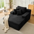 thumbnail image 3 of JONPONY  68'' Chaise Lounge Chair Indoor, Oversized Upholstered Sofa Bed with Sleeper Couch Reading Chairs Fluffy Plush Corduroy Cloud Sofas Couches Living Room, Black, 3 of 11