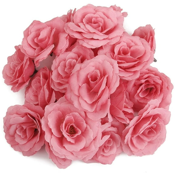 20pcs Artificial Rose Flower DIY Wedding Decoration Diameter of 65mm - Pink Pink Silk cloth