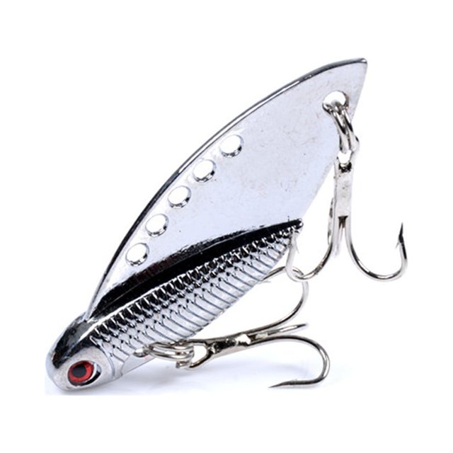 Señuelos de metal VIB Cuchara de vibración Cebo de pesca de tiro largo Cebo duro (Plata)