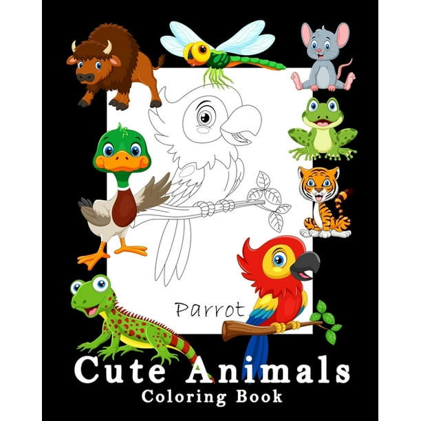 Cute Animals Coloring Book: For Kids Children Ages 4-8 8-12. Super Cute Easy Animal Book With The Name Of The Animal On The Coloring Page. For Beginners. Contains Zoo Farm Wild Ocean Cute Animals Coloring Book: For Kids Children Ages 4-8 8-12. Super Cute Easy Animal Book With The Name Of The Animal On The Coloring Page. For Beginners. Contains Zoo Farm Wild Ocean