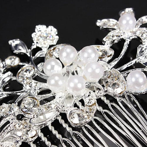 FOMIYES 2pcs bead hair comb hair decor hair accessory for girls wedding  hair clip pearl accessories for women girls hair accessory flower hair  clips