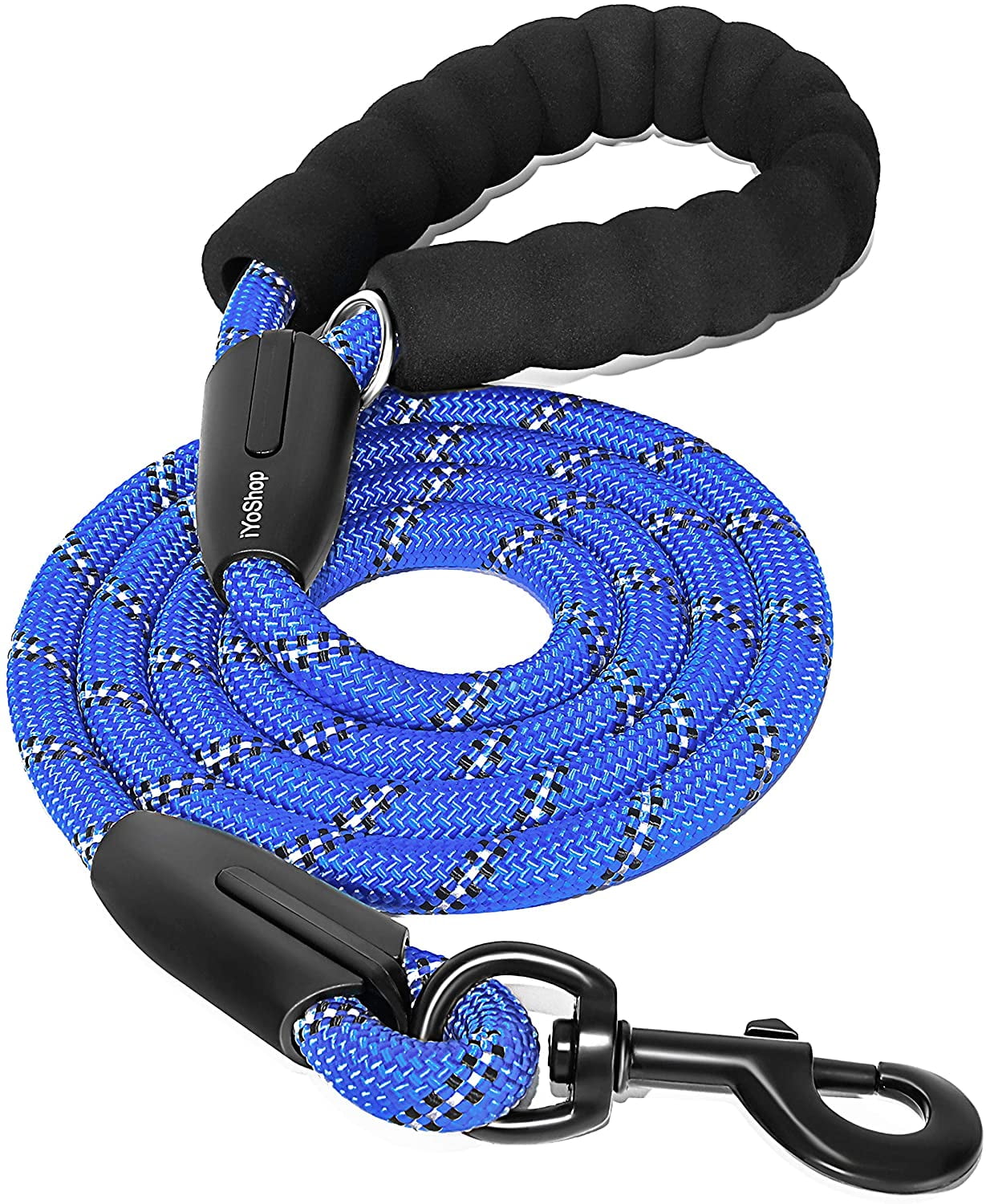 1/2 inch Diameter VLDCO 10 FT Strong Dog Leash Extra Heavy Duty Rock Climbing Rope Comfortable Padded Handle Highly Reflective Threads for Small Medium Large Dogs 