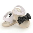 thumbnail image 6 of 2025 Clearance! 50% Off Clear! asdoklhq Baby Shoes,Baby Girls Striped Bow Sandals Soft Non-Slip Rubber Sole Flat Walking Shoes, 6 of 9