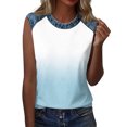 thumbnail image 6 of Trgacdwlo Women Tank Tops Gradient Crew Neck Sleeveless Shirts for Women Patchwork Summer Vintage Womens Top, 6 of 7