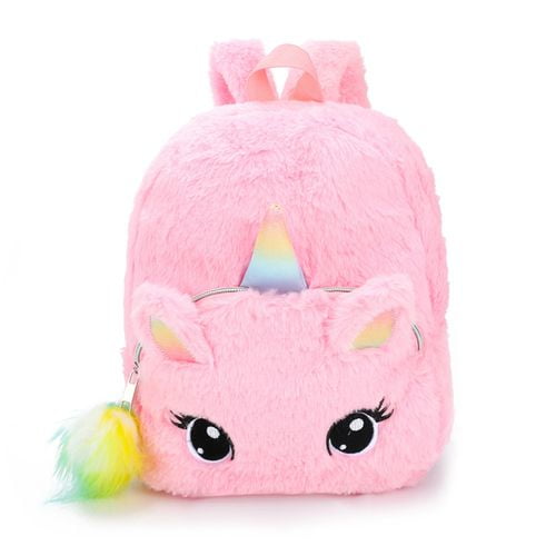 OFFICIAL Minions Fluffy Unicorn Girls Backpack Rucksack School Bag NEW 