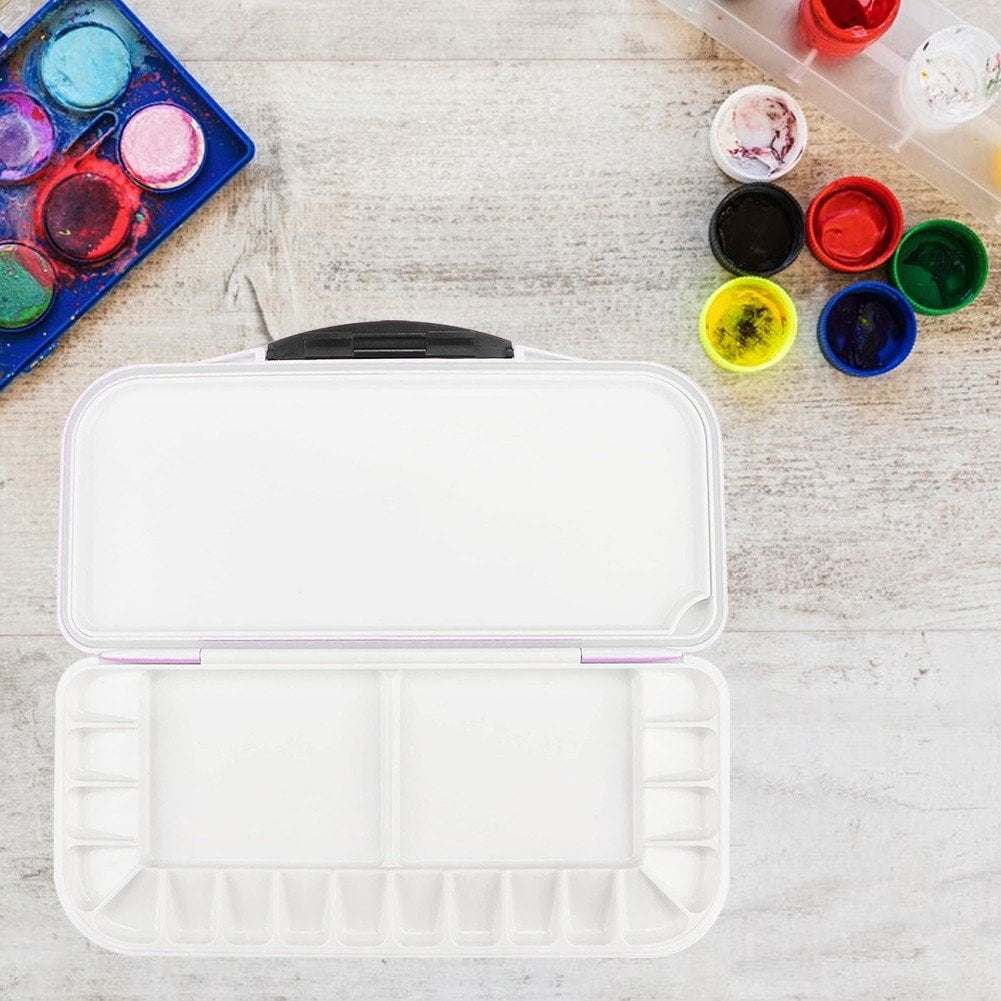 18 Wells Paint Storage Box, Empty Watercolor Palette Folding Paint Case With Cover Painting Palette For Watercolor Gouache Acrylic