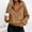 Brown, variant on Women's Half Zip Hoodie Cropped Sweatshirt Long Sleeve Activewear Workout Causal Pullover Top with Pocket Brown S