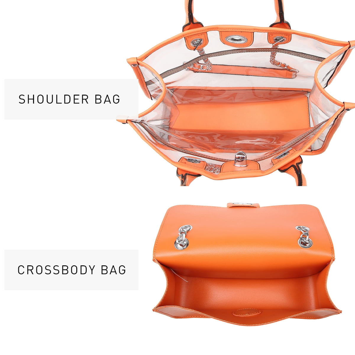 M Marco Women's Tote Bags with Crossbody Purse Set PVC Top Handle Bags
