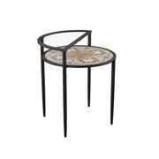 SEI Furniture Lorengo Outdoor Accent Table in Black with Multi-Color Tile