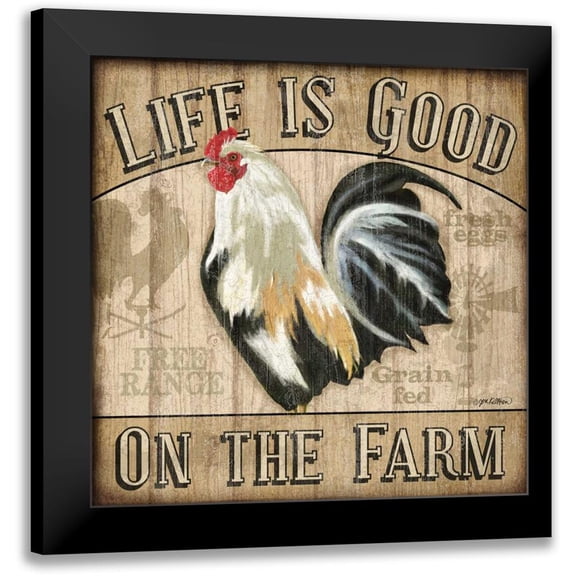 Killeen, Jen 12x12 Black Modern Framed Museum Art Print Titled - Country Rooster II