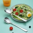 thumbnail image 4 of Duslogis Salad Servers Salad Spoons and Fork Set Stainless Steel Serving Utensils for Salad Gravies or Pasta Silver, 4 of 7