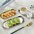 thumbnail image 5 of Reheyre Nordic Stainless Steel Dessert Plate - Fruit Tray Snack Kitchen Steak Container, 5 of 8
