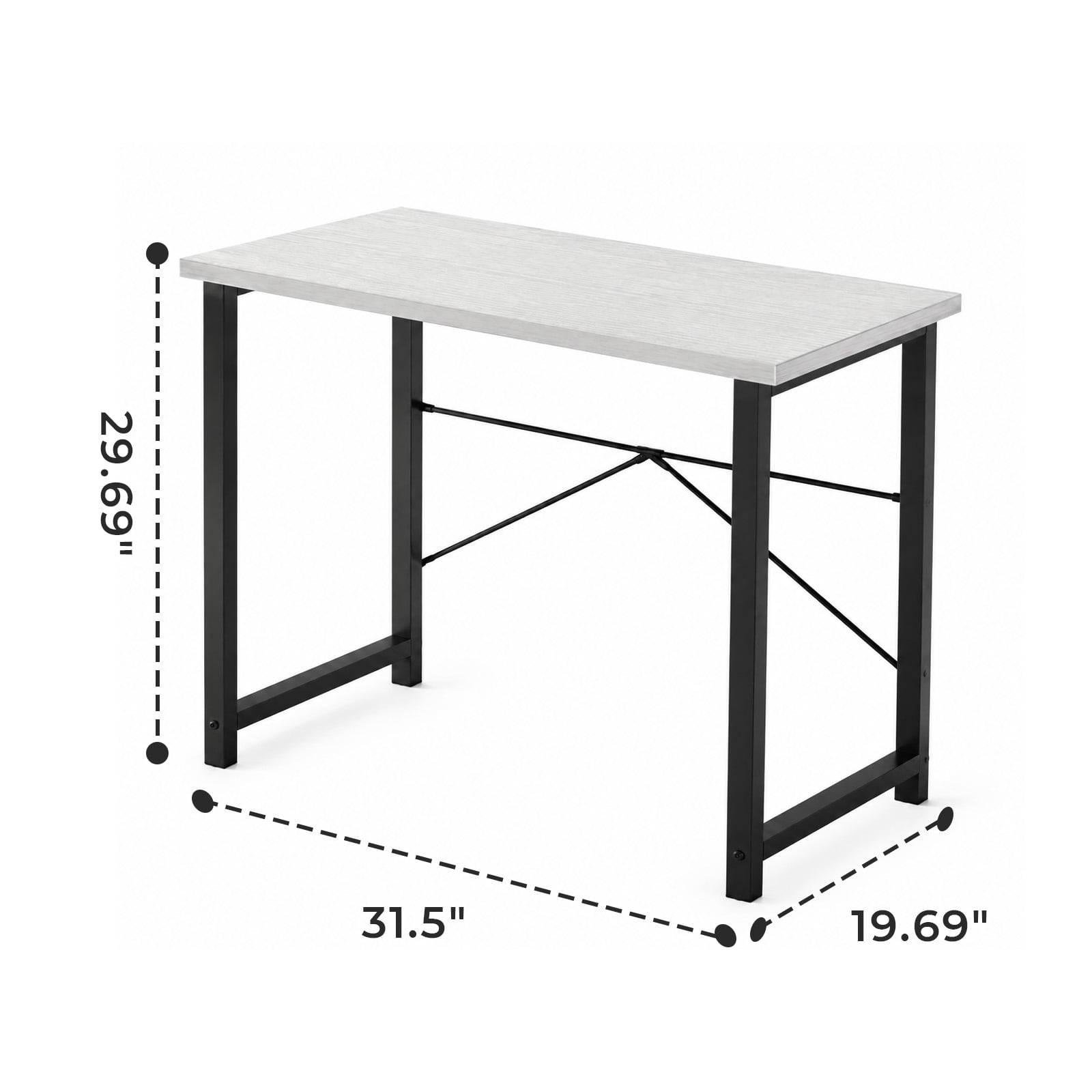 Alvantor Computer Desk 31.5" Small Office Table for Home Bedroom, Modern Study Writing Workstation with X-Shaped Reinforcement