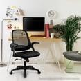 thumbnail image 4 of NEO CHAIR Office Desk Gaming Ergonomic Computer Chair with Lumbar Back Support Adjustable Height Swivel Rolling Wheels Flip-up Arms Mesh Chair for Home Vanity (Black), 4 of 9