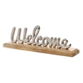 thumbnail image 2 of Hestia Silver Metal Welcome Sign on a Wood Base, 2 of 2