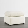 thumbnail image 3 of Spruce & Spring Upholstered Ottoman Footstool with Padded Cushion for Living Room and Bedroom, Cream White Fabric, 3 of 6