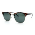 thumbnail image 4 of Iconic Half Rim Gentlemanly Hipster Fashion Horn Temple Sunglasses Tortoise Gold - Green, 4 of 7