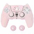 thumbnail image 1 of Coque de Protection en Silicone pour Manette PS5, Étui de Protection pour Manette avec Oreilles de Chat Mignonnes et Capuchon de Joystick, 1 of 6