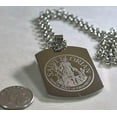 thumbnail image 3 of SAINT FLORIAN IMAGE FIREMAN SOLID STAINLESS STEEL ENGRAVE NAME DOG TAG NECKLACE, 3 of 4