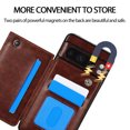 thumbnail image 5 of Compatible with Google Pixel 9a Case, with PU Leather Credit Card Holder Magnetic Back Stand Cell Accessories Flip Purse Slim Design Phone Cover for Google Pixel 9a Women Men, Brown, 5 of 6