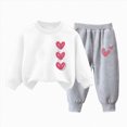 thumbnail image 4 of TOWED22 Toddler Baby Girl Clothes Toddler Outfit Cute Graphic Sweatshirt Tops + Pants Set Fall Winter Clothing for Girls Size:7-8 Y,Color:I, 4 of 4