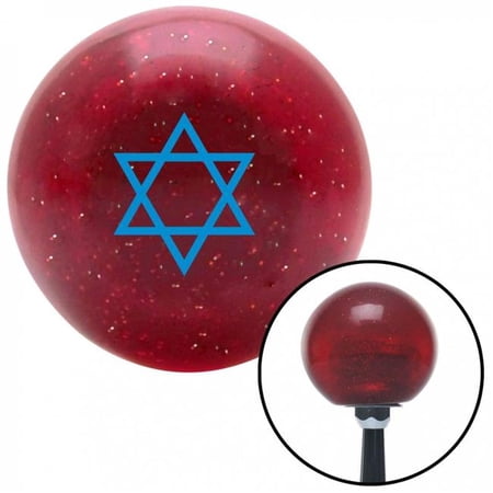 American Shifter 54735 Blue Star of David Red Metal Flake Shift Knob with M16 x 1.5 Insert Shifter Auto