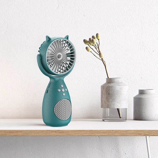 Altavoz Bluetooth, altavoz portátil de audio Bluetooth, miniventilador multifuncional pequeño, altavoz Bluetooth integrado para dormitorio doméstico, ventilador pequeño silencioso BT16, audio Bluetoot