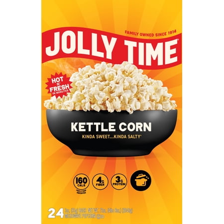 JOLLY TIME Kettle Corn Microwave Popcorn, 24 Ct (3 oz. Bags) Gluten-Free