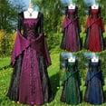 thumbnail image 6 of yoeyez 18Th Century Medieval Dress for Women Wedding Guest Vintage Trumpet Sleeve Velvet Dresses Lace Up Corset Dress Costumes Southern Belle Ball Gown Green,L, 6 of 6