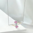thumbnail image 4 of Gem Stone King 925 Silver and 10K Yellow Gold Pink Moissanite and White Moissanite Pendant Necklace for Women (1.06 Cttw, with 18 inch Silver Chain), 4 of 4