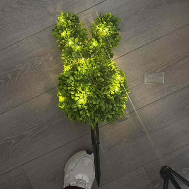 Lot de 2 arbres topiaires artificiels en forme de lapin de Pâques - Résistant aux intempéries et aux UV - Pour intérieur et extérieur - Décoration de porche - B-70 cm