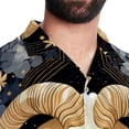 thumbnail image 5 of Aries Constellation Men's Button Down Hawaiian Print Short Sleeve Casual Summer Beach Shirts, 5 of 6