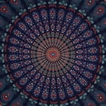 thumbnail image 3 of Bless International Indian hippie Bohemian Psychedelic Golden Blue Peacock Mandala Wall hanging Bedding Tapestry (Midnight Blue, King (88x104Inches)(225x265Cms)), 3 of 4