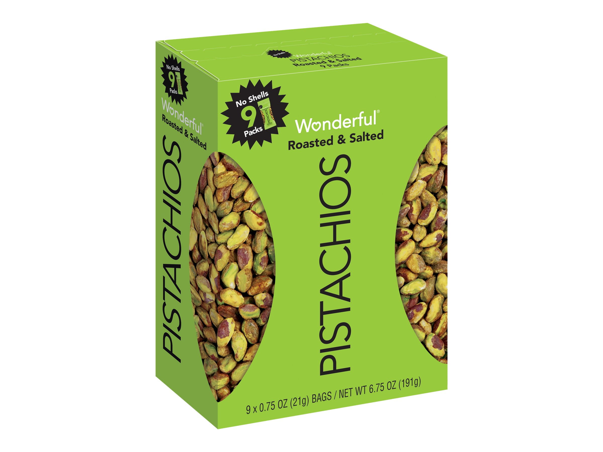 Wonderful Pistachios, No Shells, Roasted and Salted, 0.75 Ounce Bag