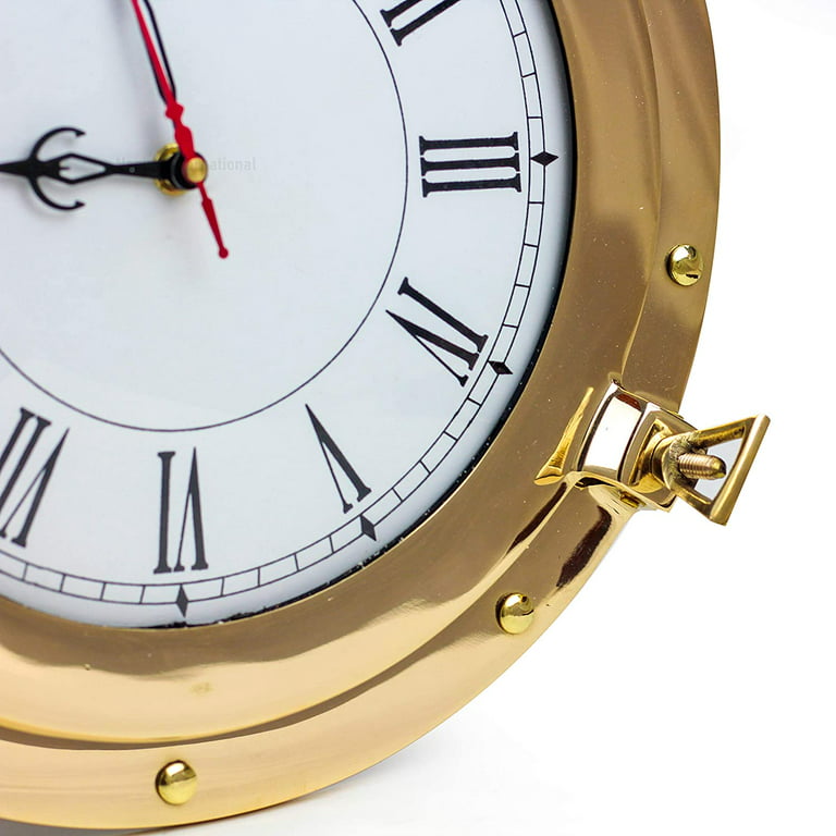Nagina International Premium Nautical Brass Porthole Clock