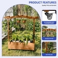 thumbnail image 2 of ModFusion 47" Solid Wood Raised Garden Planter Box with Trellis, Lockable Wheels & Drainage Holes – Outdoor Planter, 2 of 10