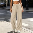 thumbnail image 6 of Womens Wide Leg Sweatpants High Waisted Barrel Drawstring Joggers Athletic Summer Fall Workout Pants with Pockets, 6 of 7