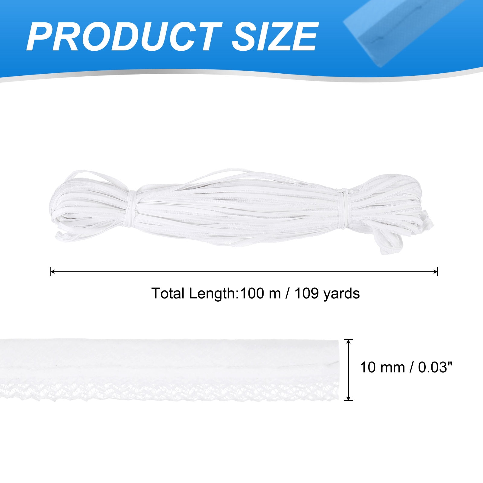 Uxcell Reflective Piping Fabric Strip Edging Braid Trim Sew on High Visibility Piping Tape for Clothing Bag White