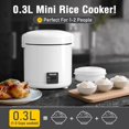 thumbnail image 4 of TEMOGU-Rice Cooker Small, 3-Cup Cooked (1.5 Cup Uncooked) Mini Rice Maker with Bento Box & Nonstick Pot - for Grains, Soup, Oatmeal, Keep Warm, Black, 4 of 4