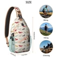 thumbnail image 4 of Horse Lover Sling Backpack, Retro Pony and Unicorn Print Crossbody Bag with Floral Pattern, Cute Travel Accessory for Rural Adventures, 4 of 6