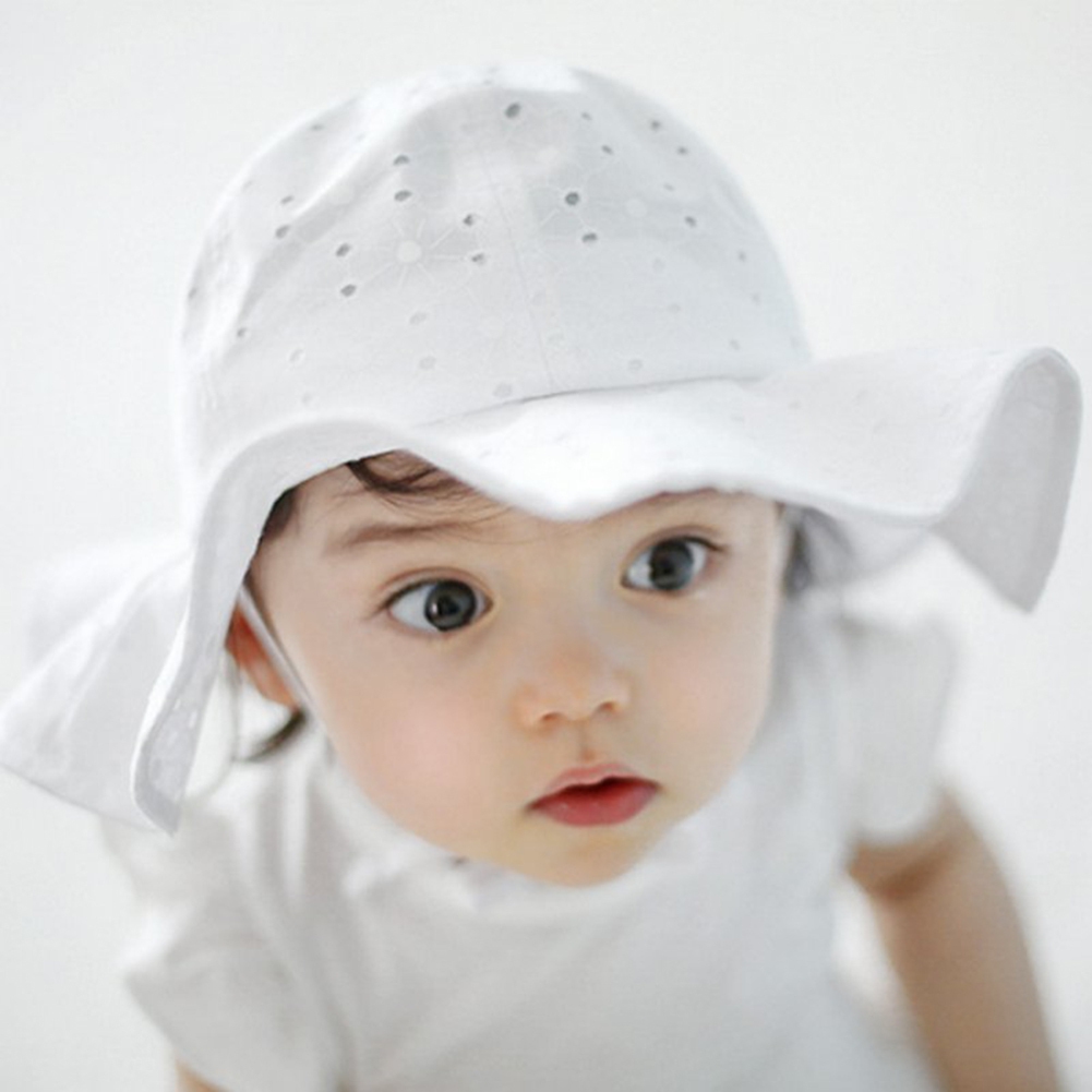 Lovely Toddler Infant Baby Girl Summer Wide Brim Sun Protection Beach Cotton Hat - image 3 of 7