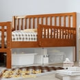 thumbnail image 4 of Harper & Bright Designs Twin Size Platform Bed with Two Storage Drawers, Twin Wooden Bed Frame with Guardrails on Both Sides for Bedroom, Walnut, 4 of 11