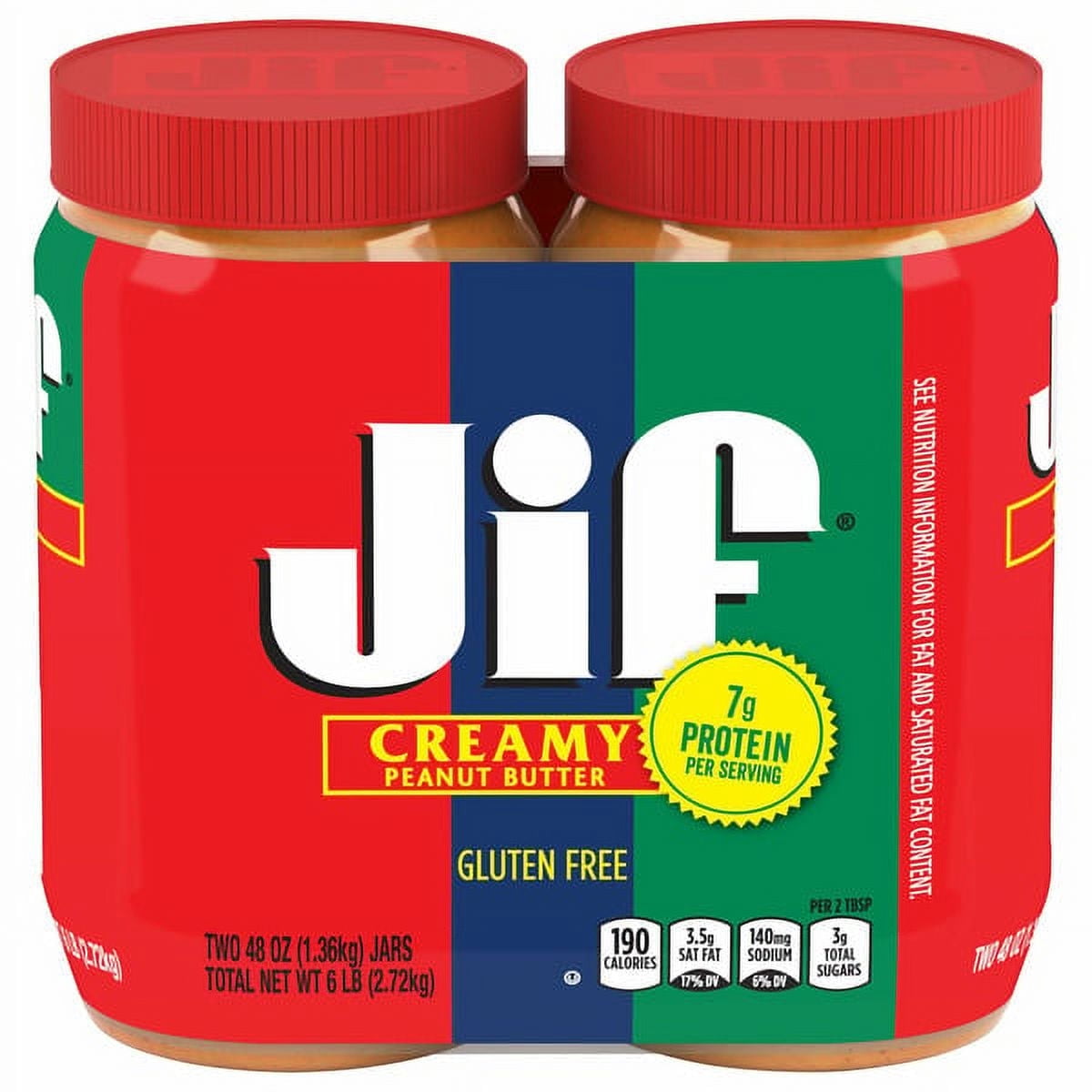 Jif Creamy Peanut Butter 48 oz, 2-Count